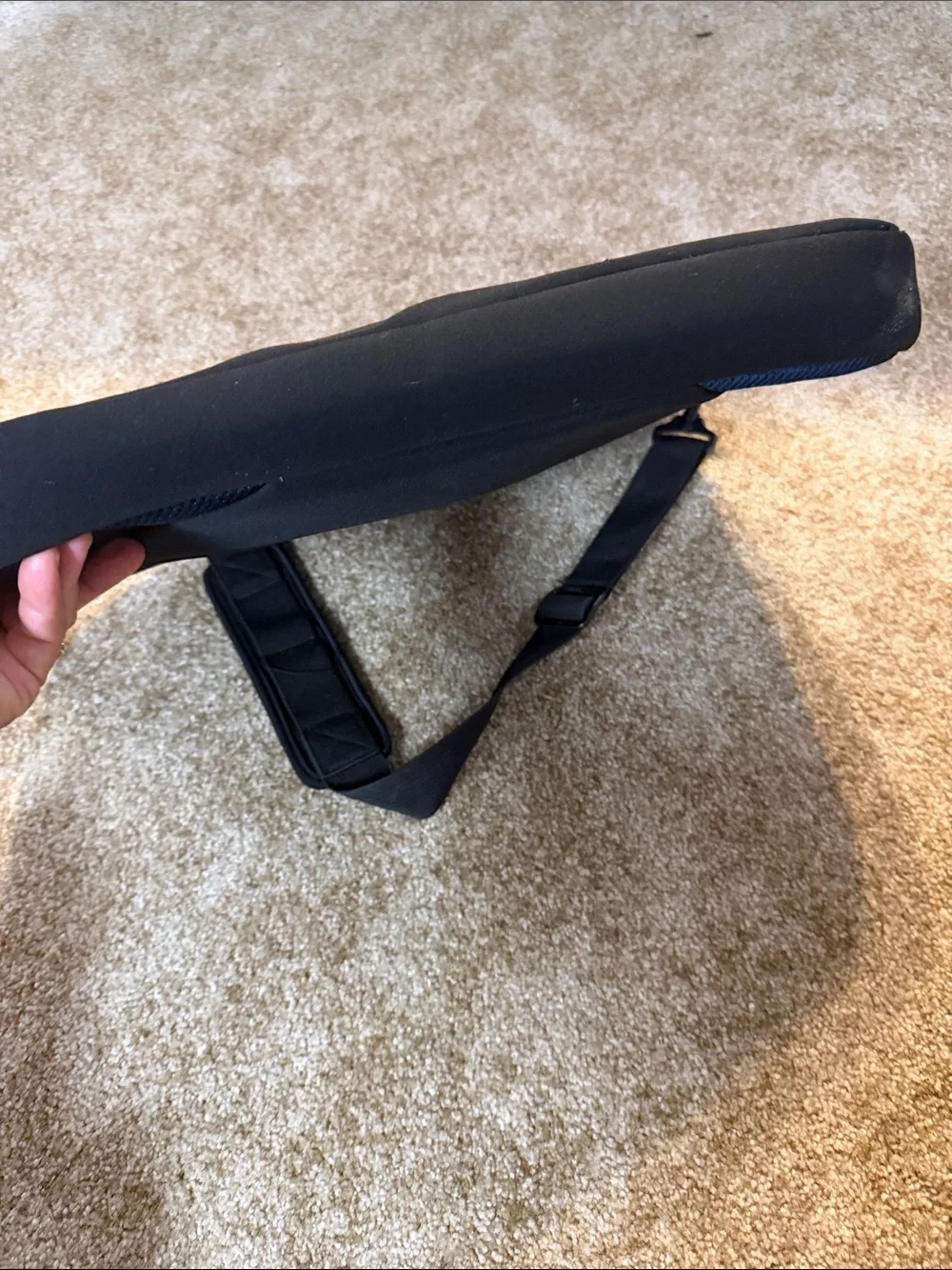 Padded Black & Navy Laptop Briefcase — Unbranded